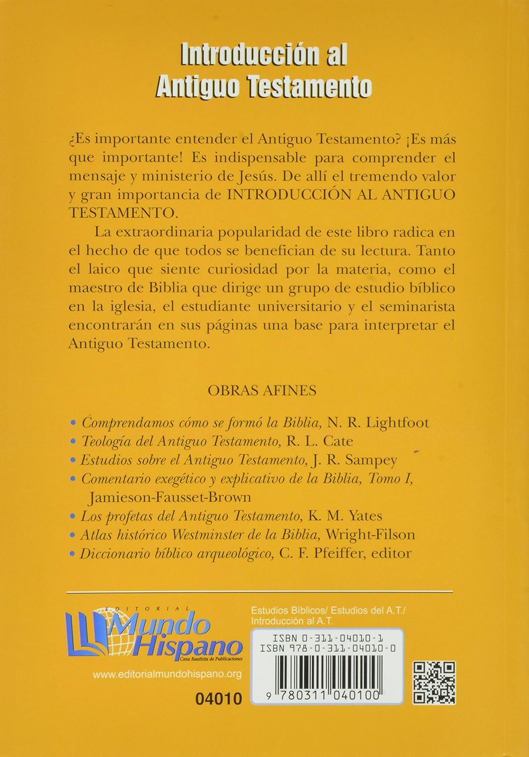 Introducción Al Antiguo Testamento Clyde Francisco Mundo Hispano Libreria Palabra Inspirada 5808